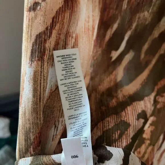 Chico's 0 Joceline Top Long Sleeve Shirt Button Sequin Collar Zebra Animal Chic - Picture 10 of 12